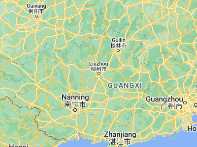 Map showing location of Liuzhou (24.31258, 109.38916)