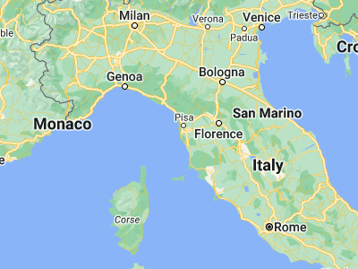 Map showing location of Livorno (43.54264, 10.316)