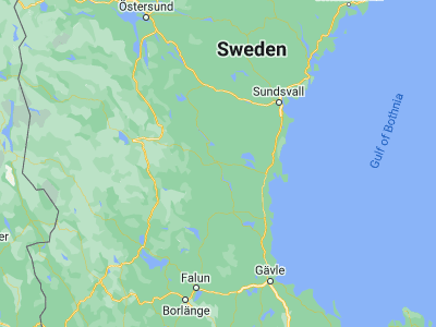 Map showing location of Ljusdal (61.82883, 16.09126)