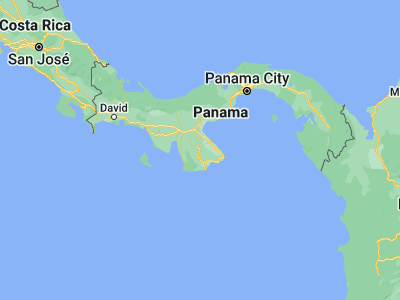 Map showing location of Llano de Piedra (7.66667, -80.56667)