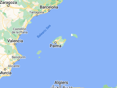 Map showing location of Llucmajor (39.49093, 2.89108)