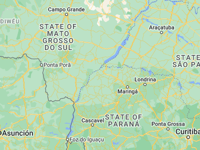 Map showing location of Loanda (-22.92306, -53.13722)