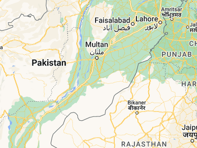 Map showing location of Lodhrān (29.54051, 71.63357)