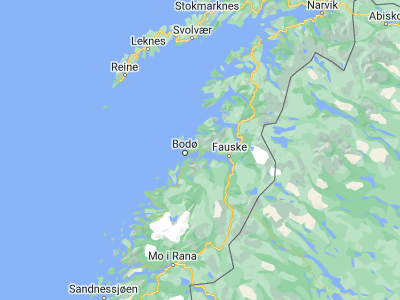 Map showing location of Løding (67.3, 14.75)