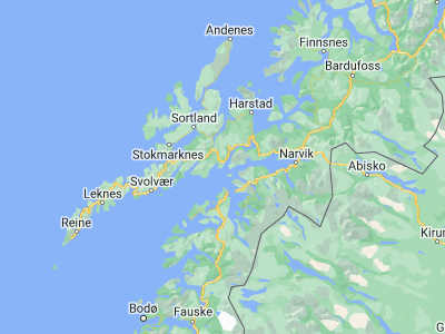Map showing location of Lødingen (68.41399, 15.99512)