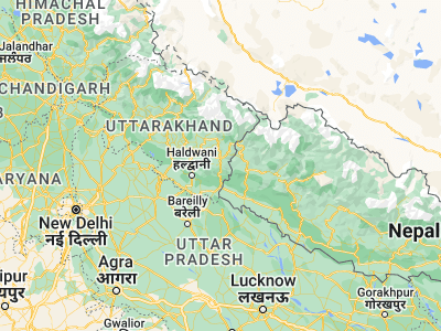 Map showing location of Lohaghāt (29.40356, 80.08965)