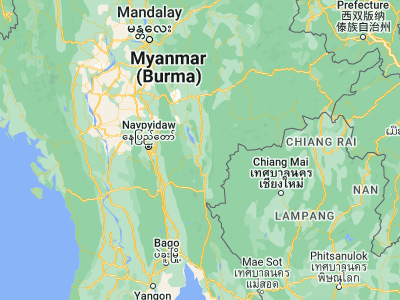 Map showing location of Loikaw (19.67417, 97.20944)
