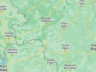 Map showing location of Lokot’ (52.565, 34.5776)