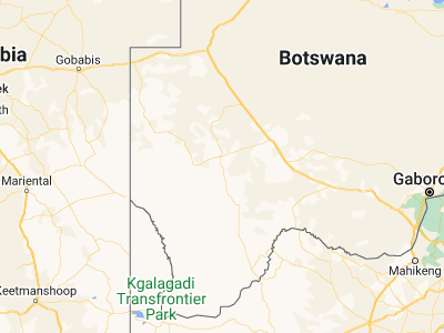 Map showing location of Lokwabe (-24.16667, 21.83333)