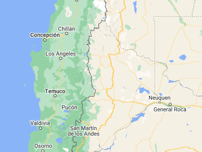 Map showing location of Loncopué (-38.07284, -70.61609)
