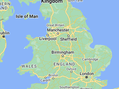 Map showing location of Longton (52.98333, -2.13333)