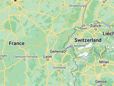 Map showing location of Lons-le-Saunier (46.66667, 5.55)