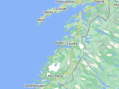 Map showing location of Løpsmarka (67.31343, 14.44934)