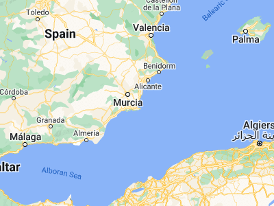 Map showing location of Los Alcázares (37.74425, -0.85041)