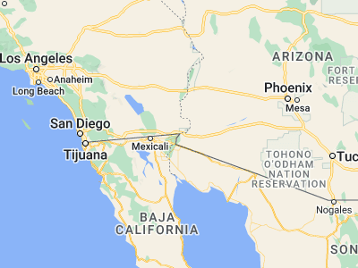 Map showing location of Los Algodones (32.7, -114.73333)