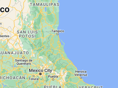 Map showing location of Los Altos (21.51667, -97.76667)