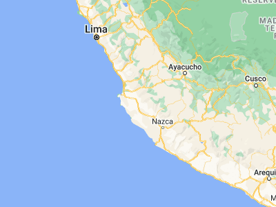 Map showing location of Los Aquijes (-14.09667, -75.69083)