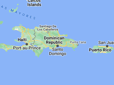 Map showing location of Los Botados (18.73226, -69.99536)