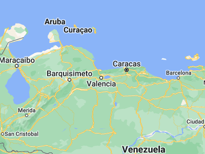 Map showing location of Los Guayos (10.18026, -67.9377)