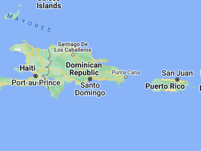 Map showing location of Los Llanos (18.62035, -69.49581)