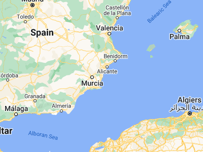 Map showing location of Los Montesinos (38.02822, -0.74501)