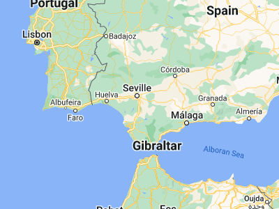 Map showing location of Los Palacios y Villafranca (37.16181, -5.92433)