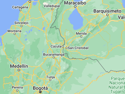 Map showing location of Los Patios (7.83793, -72.5037)