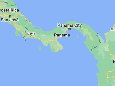 Map showing location of Los Santos (7.93333, -80.41667)