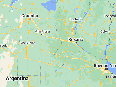 Map showing location of Los Surgentes (-32.98454, -62.02191)