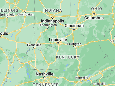 Map showing location of Louisville (38.25424, -85.75941)