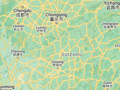 Map showing location of Loushanguan (28.1375, 106.82)