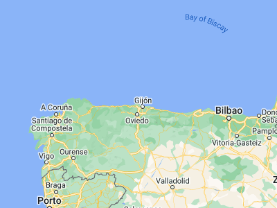 Map showing location of Luanco (43.61517, -5.79344)