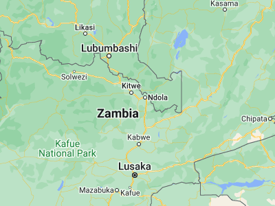 Map showing location of Luanshya (-13.13667, 28.41661)