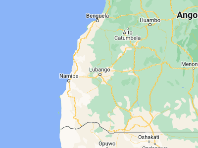 Map showing location of Lubango (-14.91717, 13.4925)