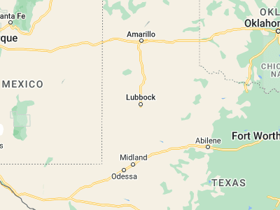 Map showing location of Lubbock (33.57786, -101.85517)
