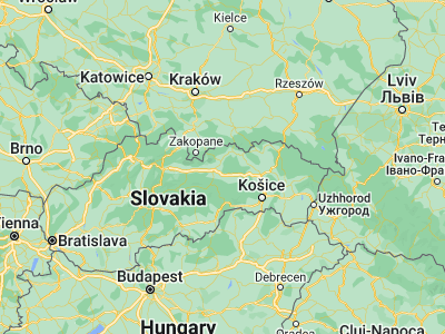 Map showing location of Ľubica (49.11667, 20.45)