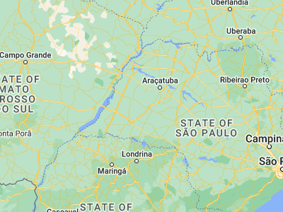 Map showing location of Lucélia (-21.72028, -51.01889)