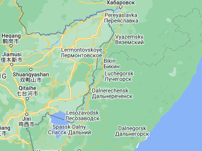 Map showing location of Luchegorsk (46.47656, 134.19532)
