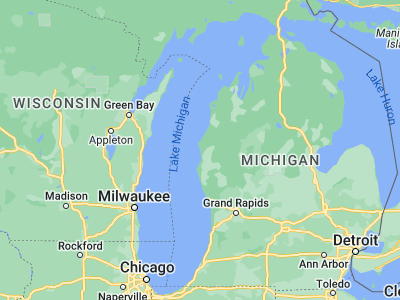 Map showing location of Ludington (43.95528, -86.45258)