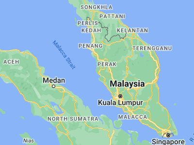 Map showing location of Lumut (4.2323, 100.6298)