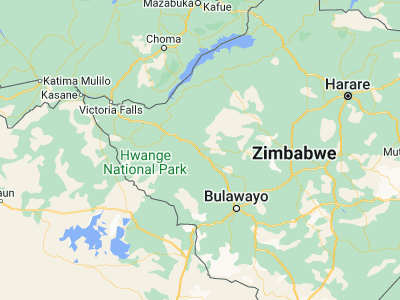 Map showing location of Lupane (-18.93149, 27.80696)