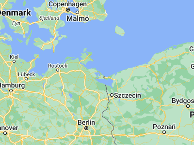 Map showing location of Lütow (54.01667, 13.88333)