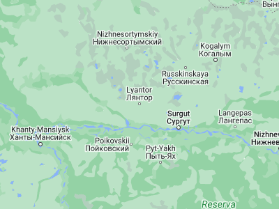 Map showing location of Lyantor (61.61945, 72.15546)