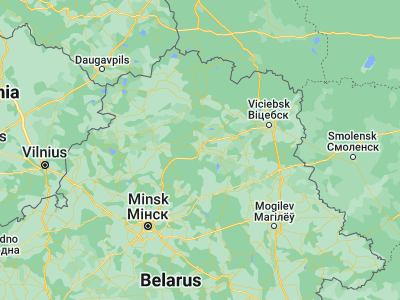 Map showing location of Lyepyel’ (54.8814, 28.699)
