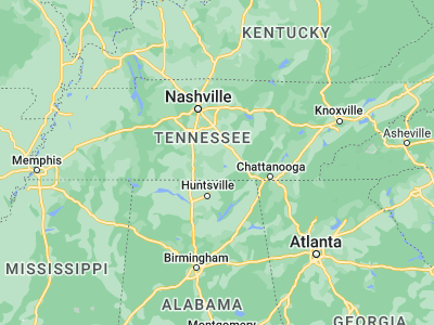 Map showing location of Lynchburg (35.28314, -86.37416)