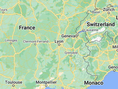 Map showing location of Lyon (45.74846, 4.84671)