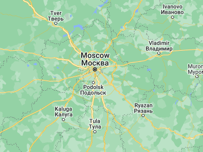 Map showing location of Lytkarino (55.58271, 37.90516)