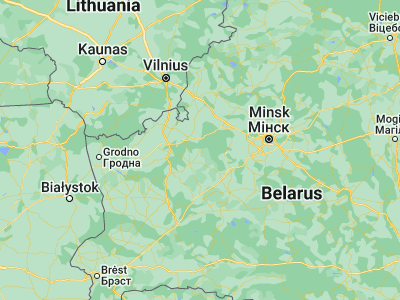 Map showing location of Lyubcha (53.7522, 26.0603)