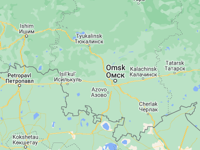 Map showing location of Lyubinskiy (55.15421, 72.69247)