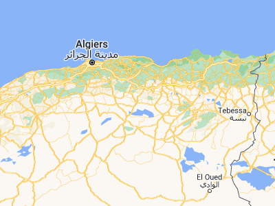 Map showing location of M’Sila (35.70583, 4.54194)
